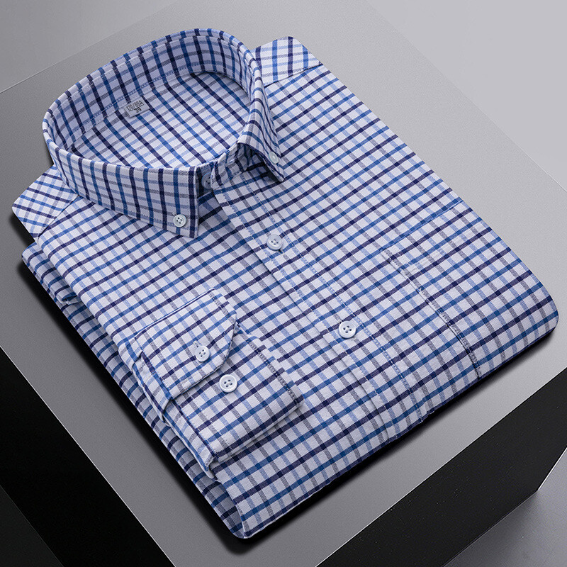 Mens Dress Oxford Shirts Formal Business Long Sleeves Cotton Casual Shirts Tops