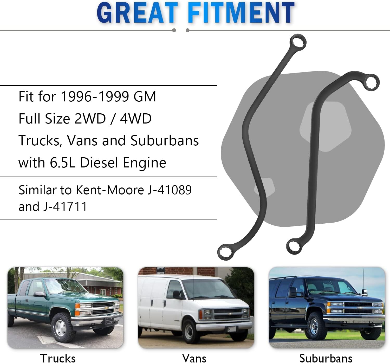 6.5L Diesel Engine 6087 GM Injection Pump Wrench Set For 1996-1999 GM Full-Size