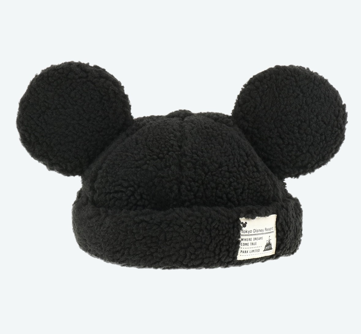 Japan Tokyo Disney Resort Ears Mickey limited Fluffy Winter Cap Hat Black