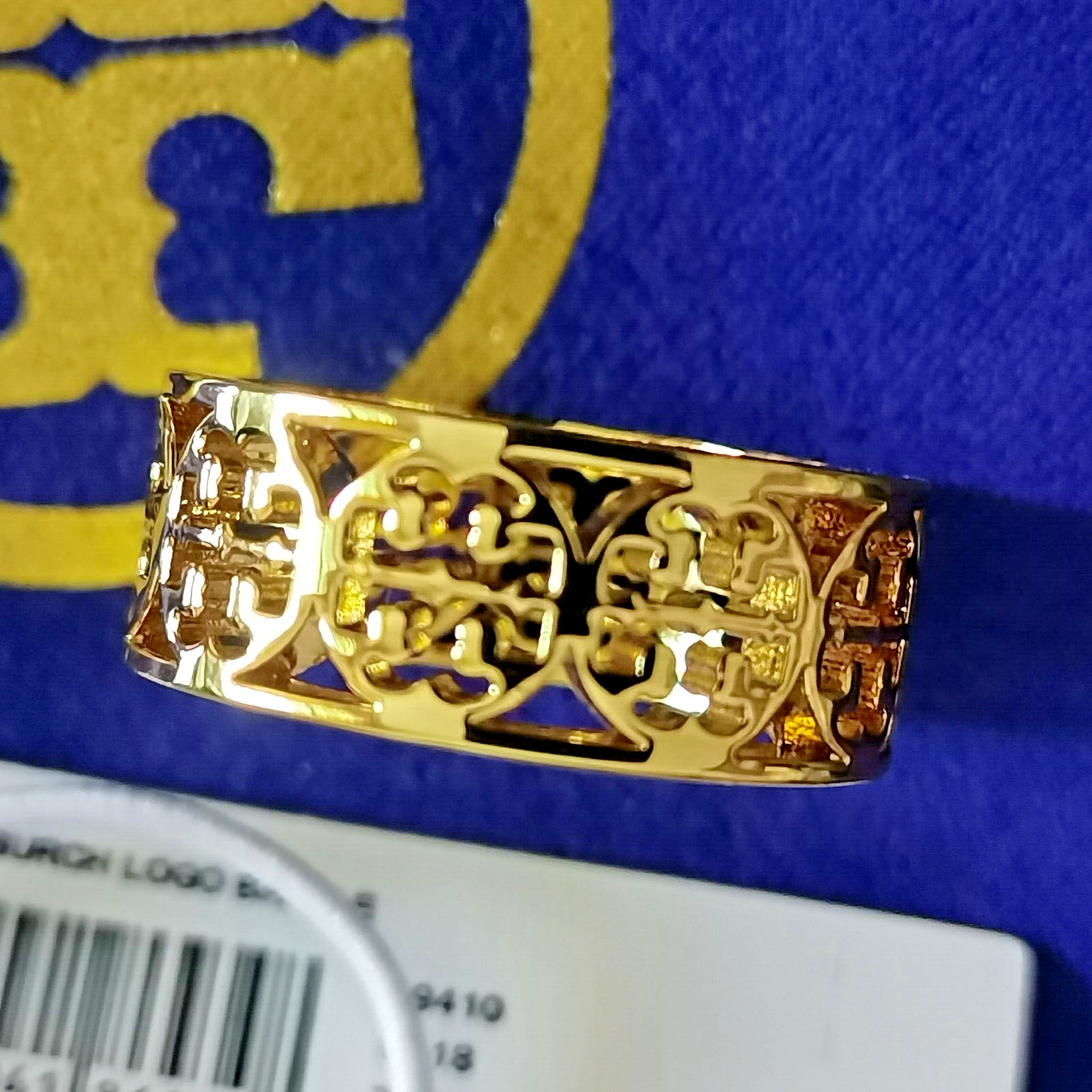 ❄️ HOT Tory Burch Frozen Logo Ring Gold Size 7 Bestseller NEW