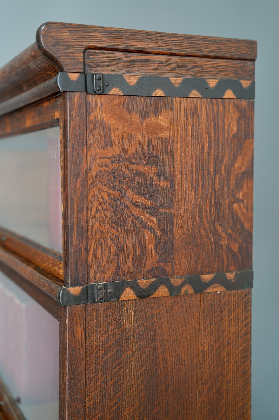 Vintage Macey Lawyer Barrister Bookcase shelf wood Cabinet Glass Doors Antique