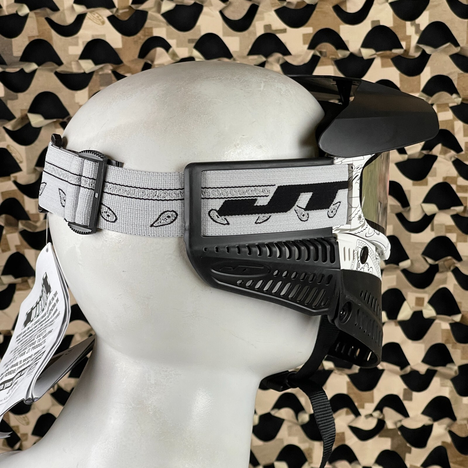 NEW JT ProFlex Paintball Mask - Bandana White