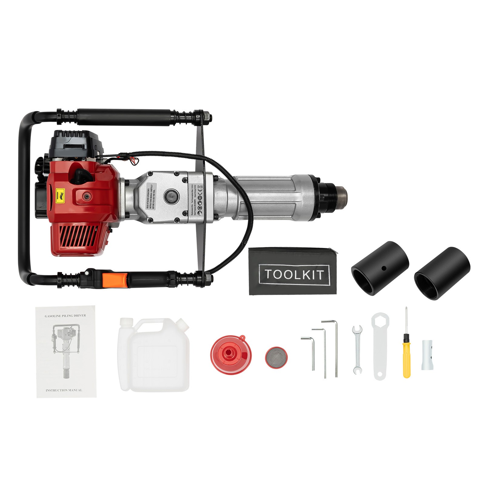 Gas Powered T-Post Driver 2-Stroke Gasoline Engine Fence Farm Push Pile Digger