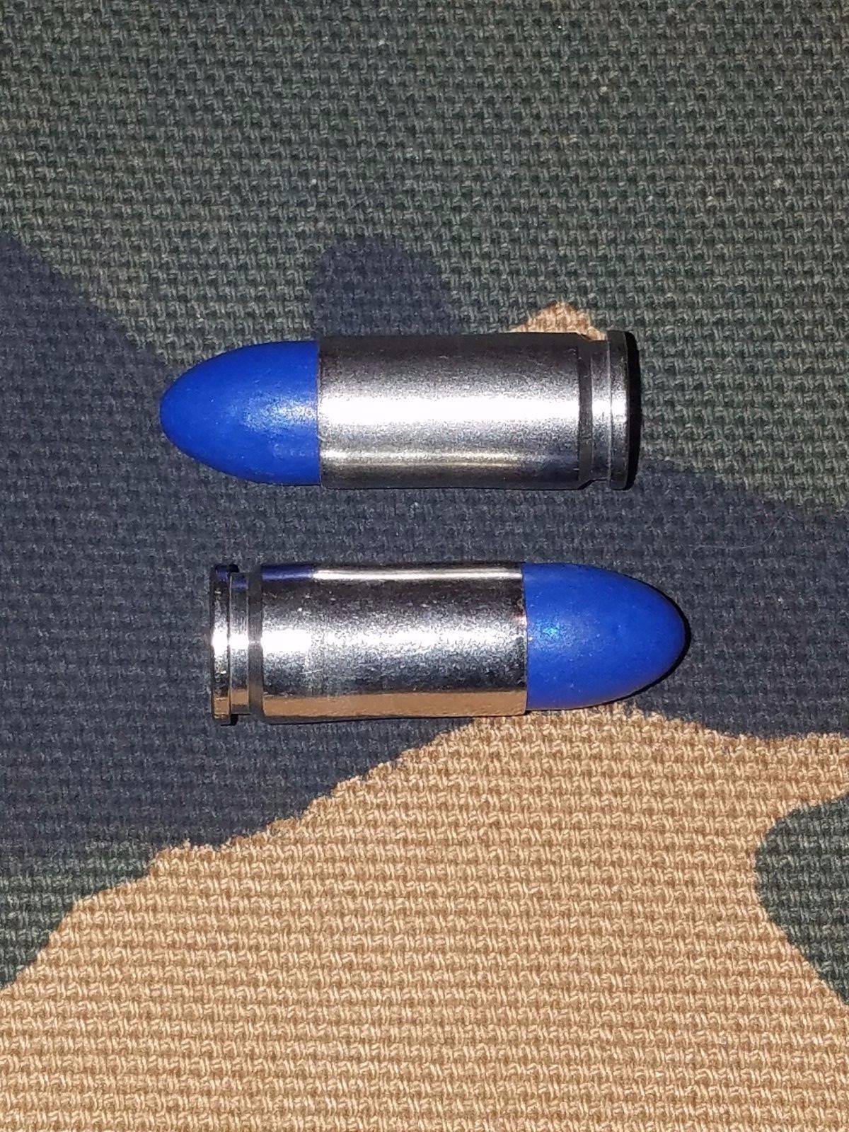 9MM LUGER SNAP CAPS SET OF 10, 124GR. (BLUE+NICKEL)