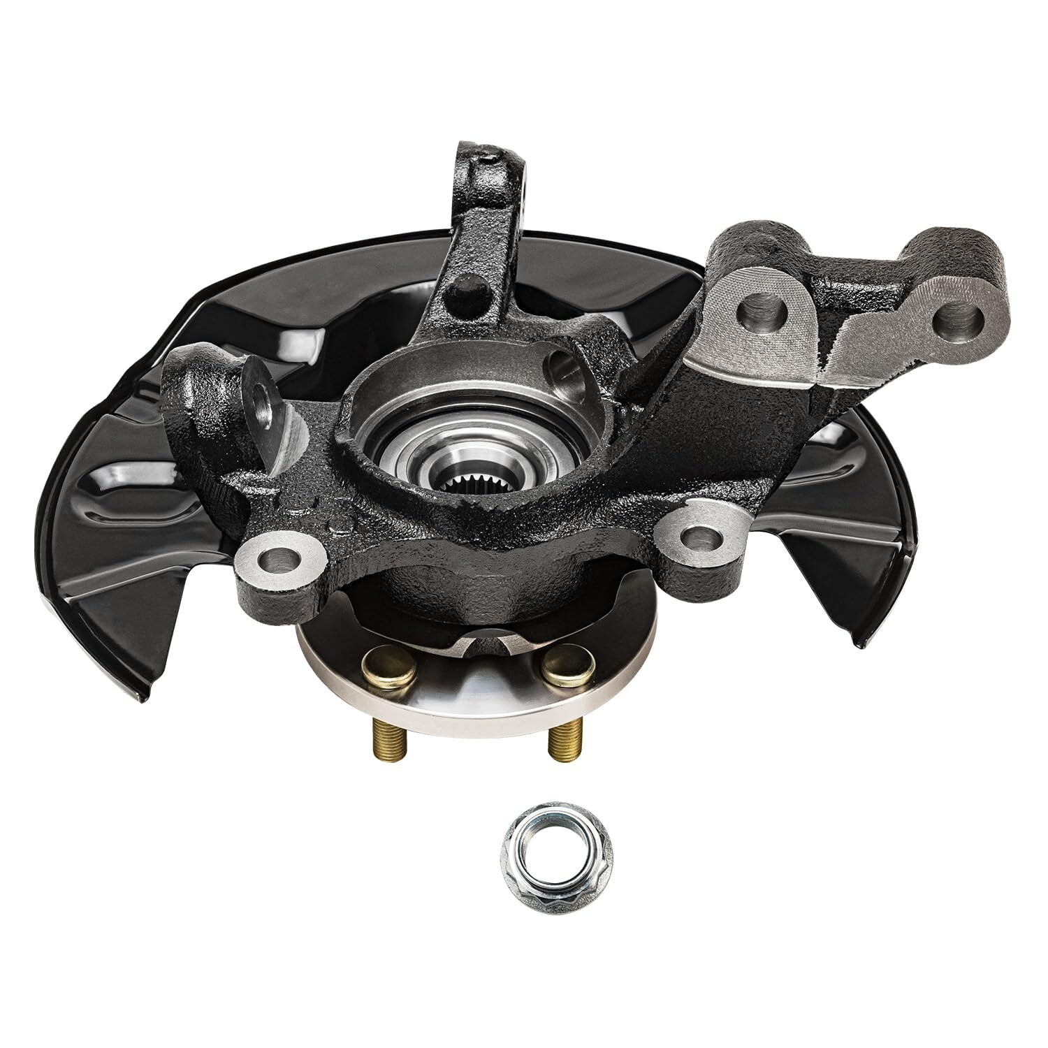 Front Steering Knuckles Drilled Rotors Calipers Kit for 2003-2008 Toyota Corolla