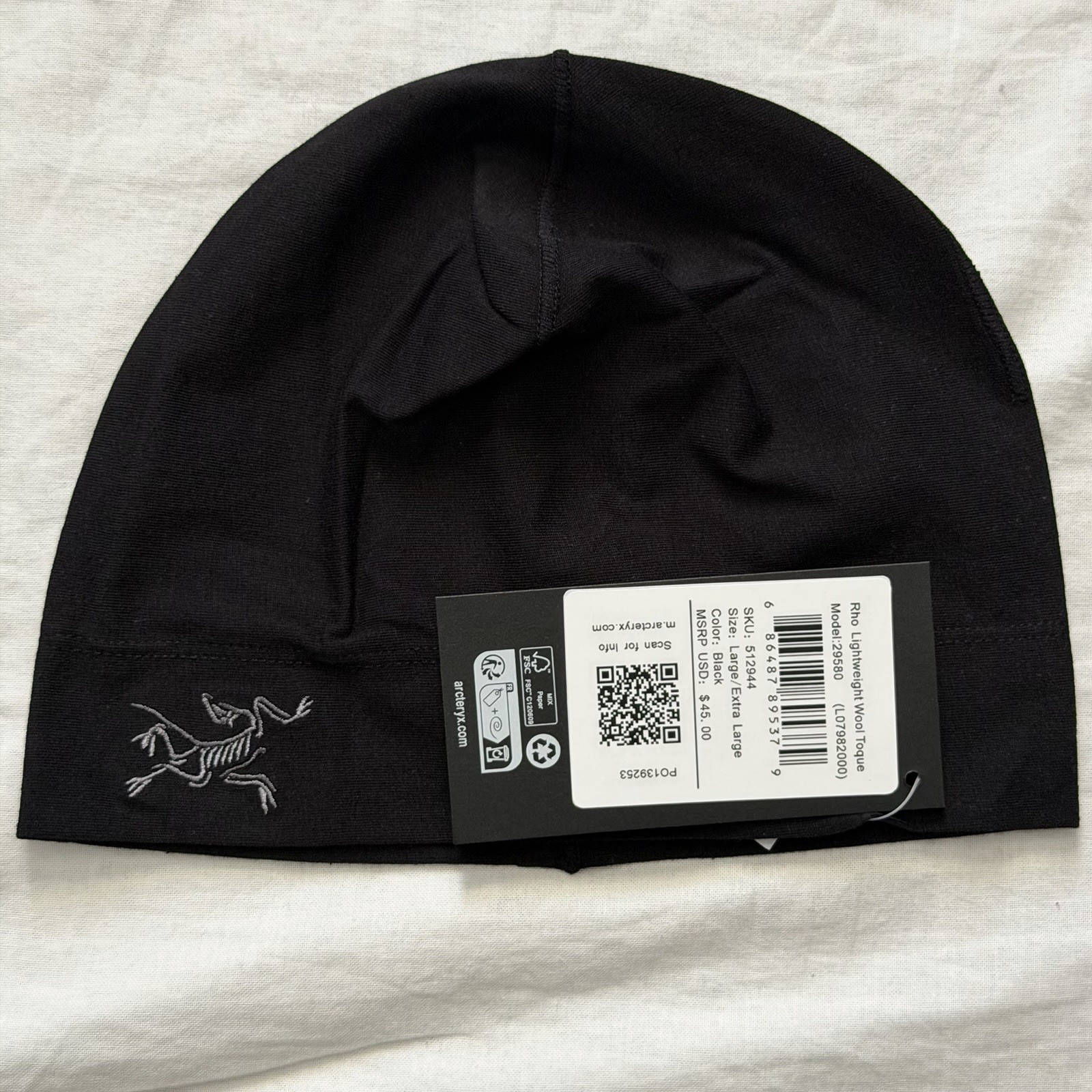 Arcteryx Rho Lightweight Wool Toque L/XL Fast Shipping NWT