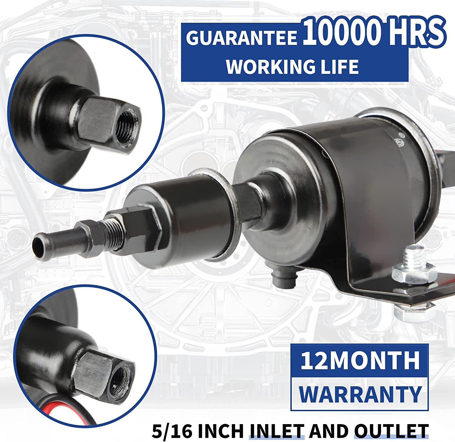 Advanced Universal Electric Fuel Pump Inline Low Pressure 5-9PSI Gas Diesel