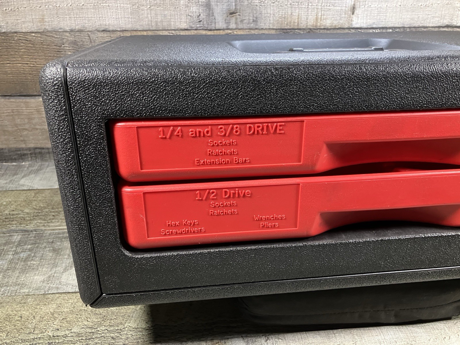 Craftsman 2 Drawer Plastic Tool Storage Box 1/4-3/8-1/2 Socket Drawers, No Tools