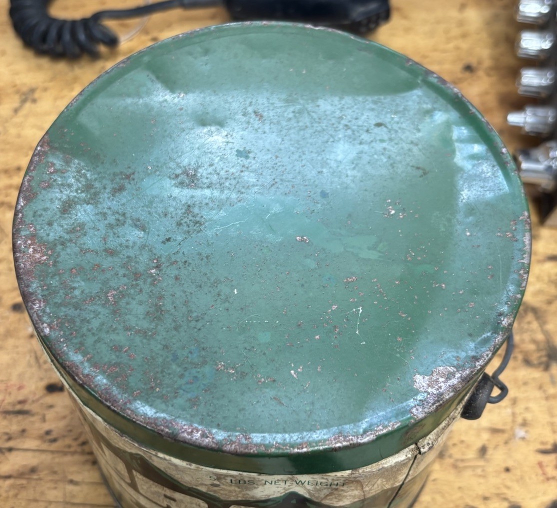 Westland Oil Company dura grease tin pail Minot North Dakota Can Vintage