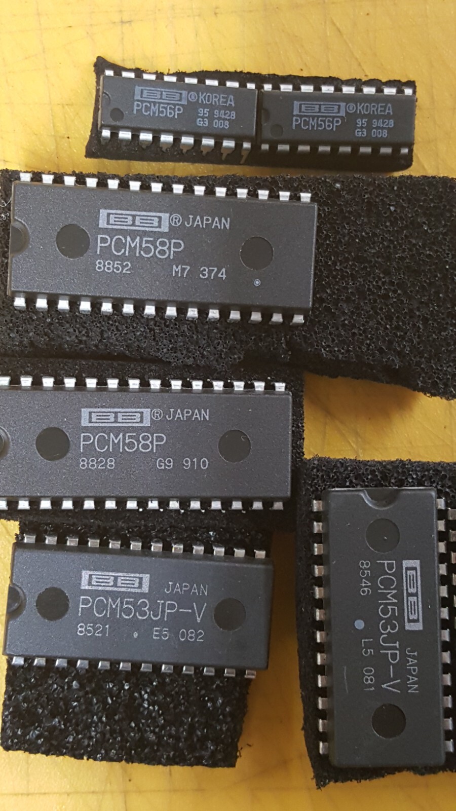 Burr Brown PCM58P, PCM56P, PCM53 D/A convertors used in ONKYO products