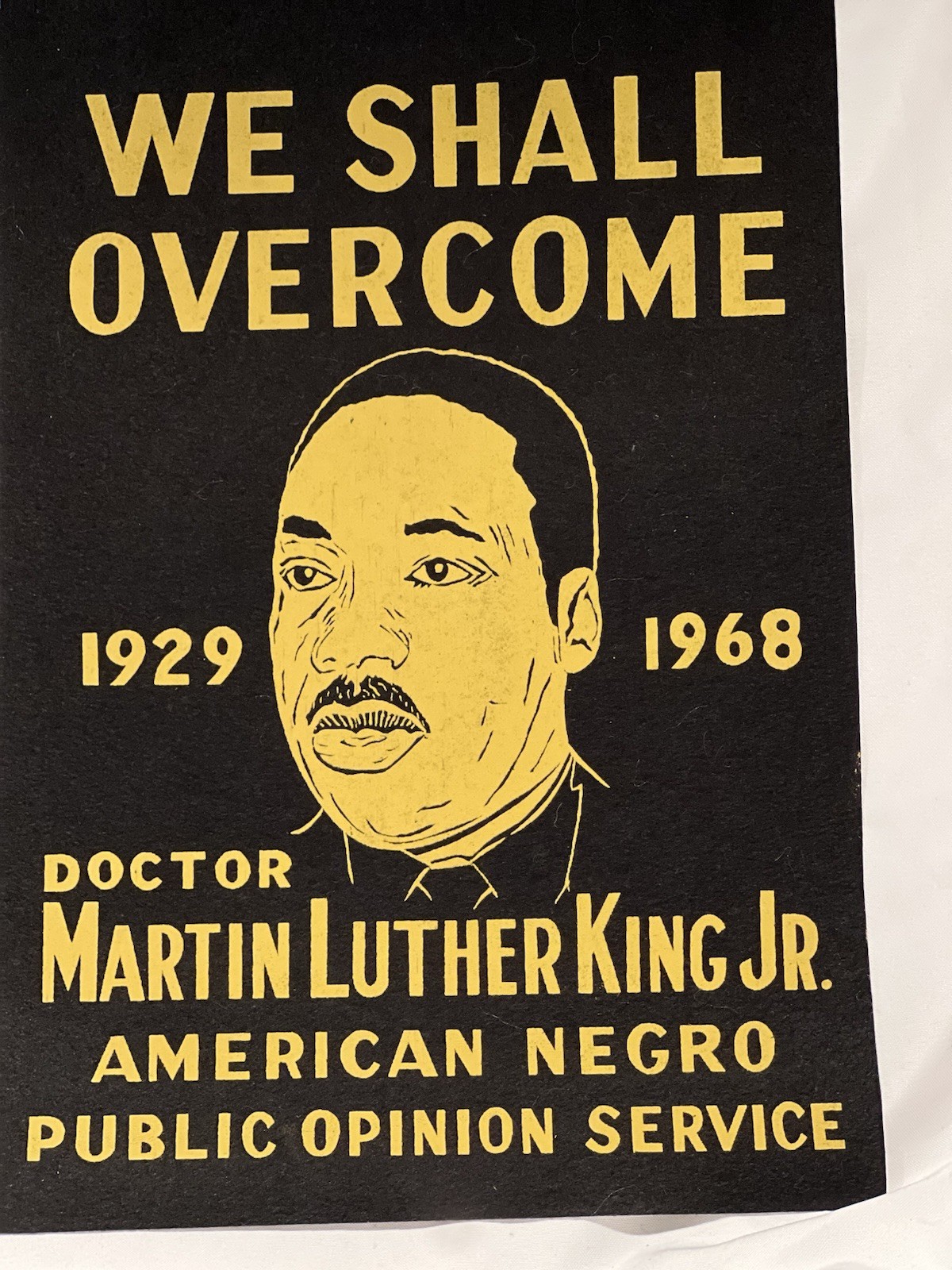 Vintage 1960’s JFK & Martin Luther King Civil Rights Memorial Felt Banner 2 Side