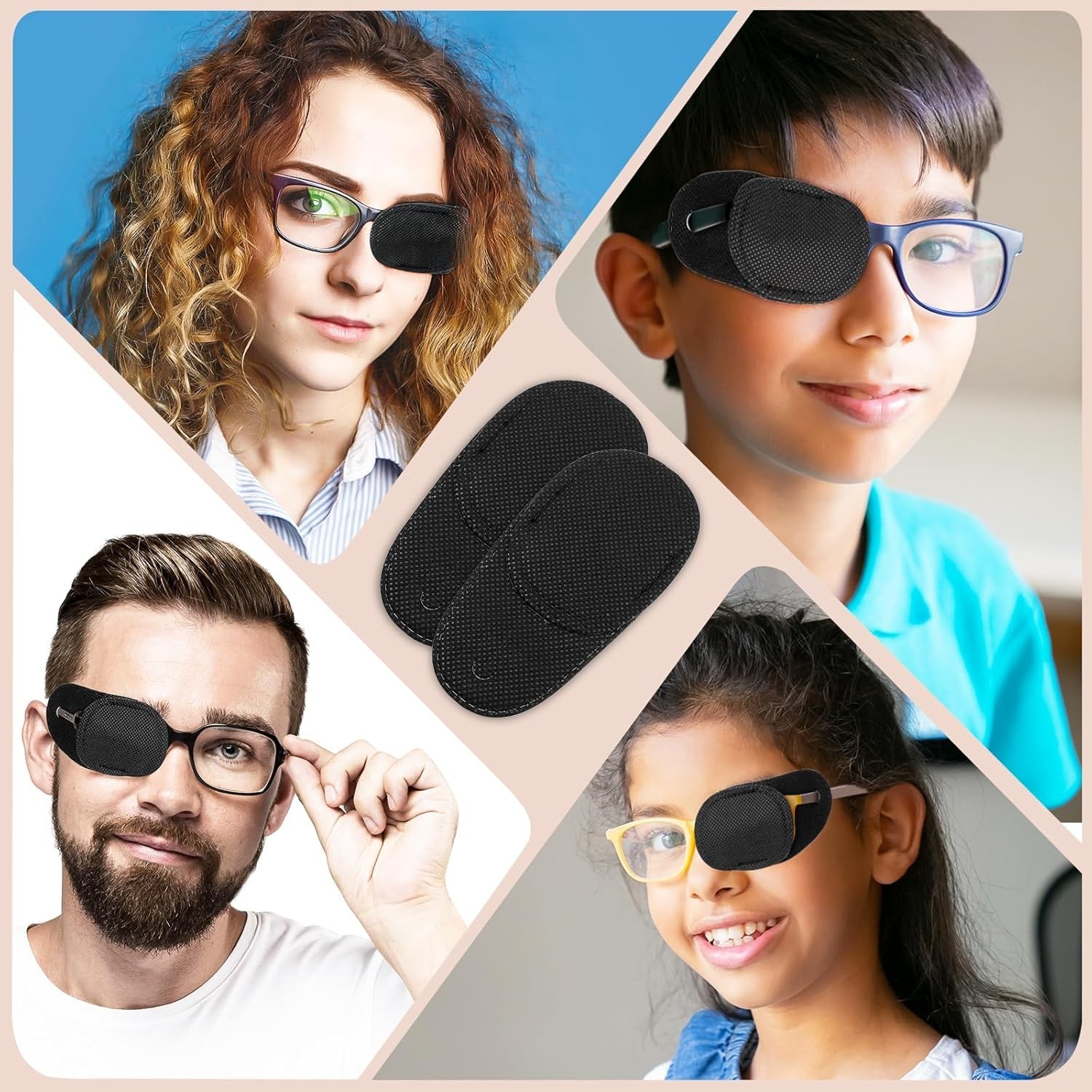 6PCS Eye Patches for Adults Kids, Medical Eye Patch for Glasses, Black, Soft...