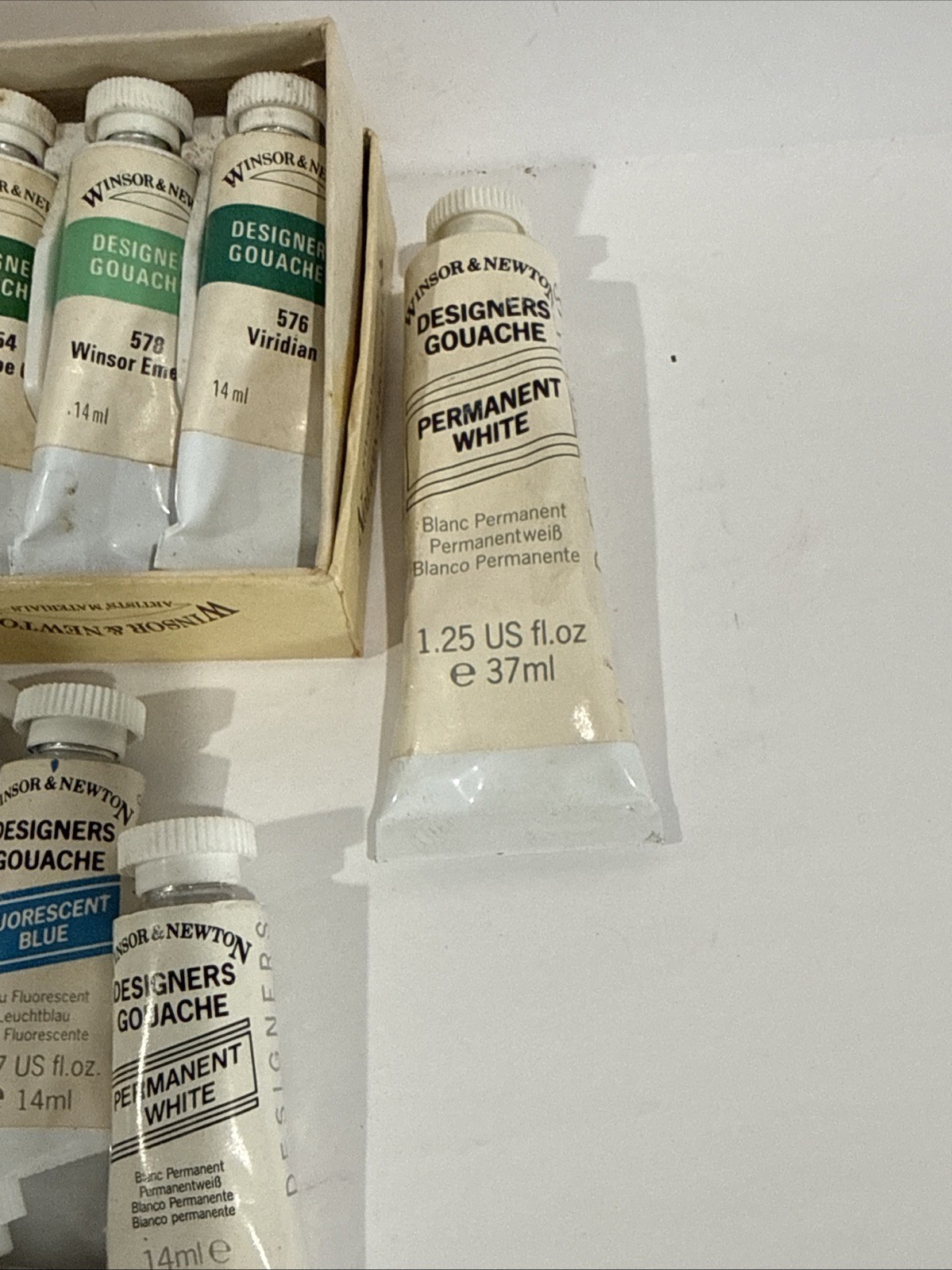 Winsor & Newton Designers Gouache Lot Of 19 Assorted Tubes Vintage