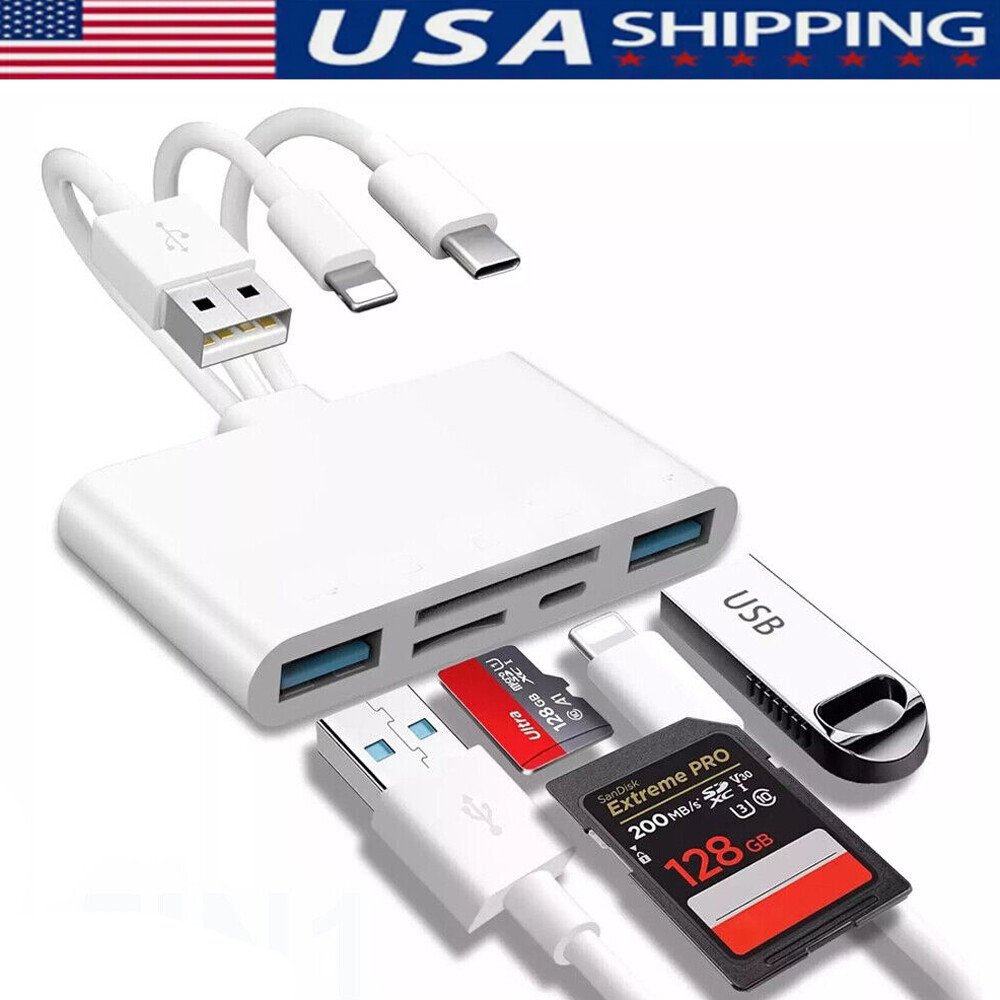 5 in 1 Memory Card Reader USB 3.0 OTG Adapter SD Card Reader For iPhone Android