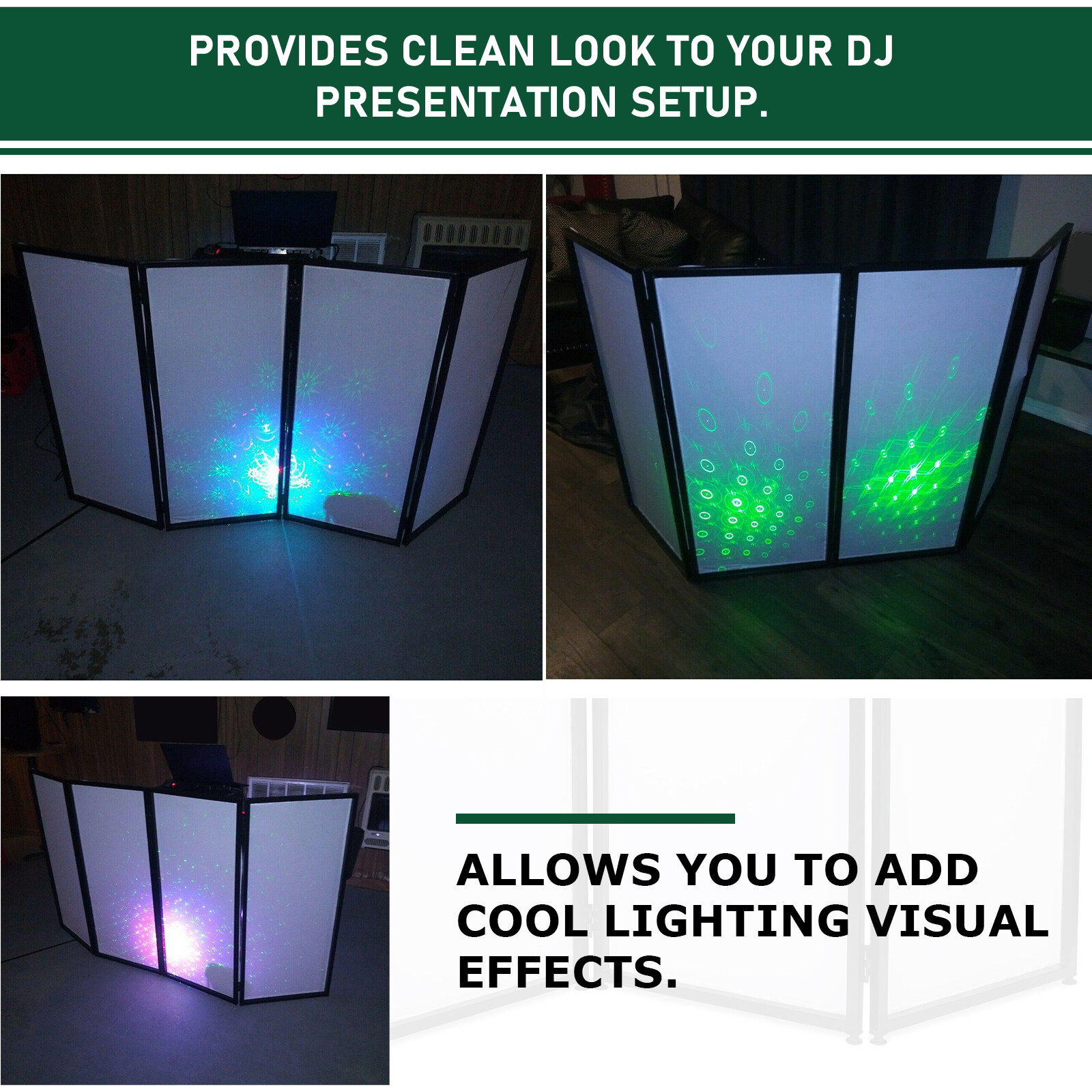 DJ Event Facade White/Black Scrim Metal Frame Booth +Travel Bag Case