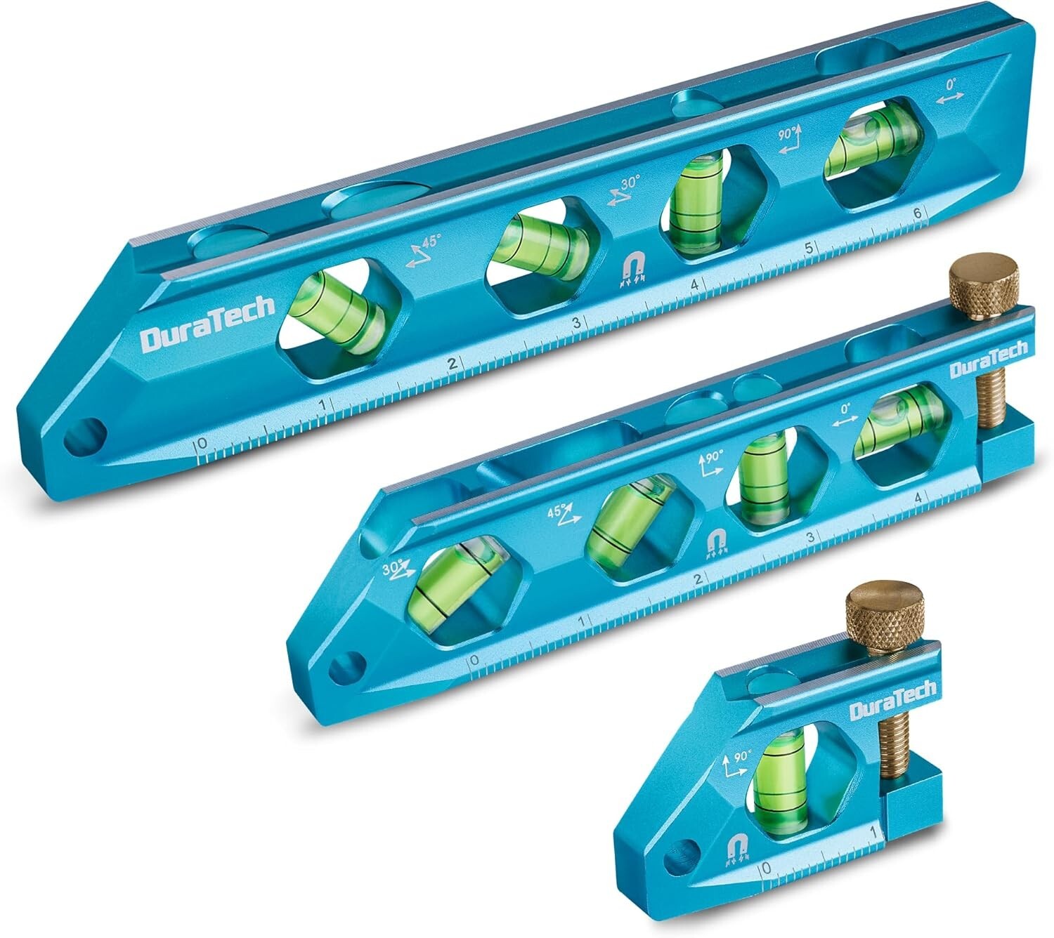 DURATECH 3-Piece Level Tool Set, Magnetic Torpedo Level Included 2.5", 6.25", 8"