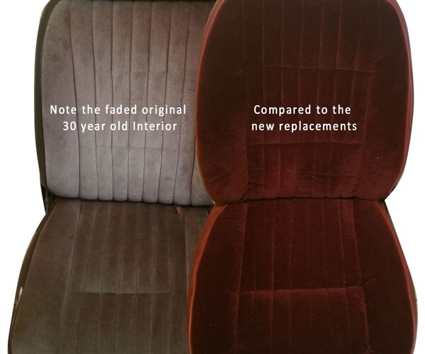 81-88 Monte Carlo SS Seat Cover Set WITH Belt Guides - BURGUNDY - VELOUR W/VINYL