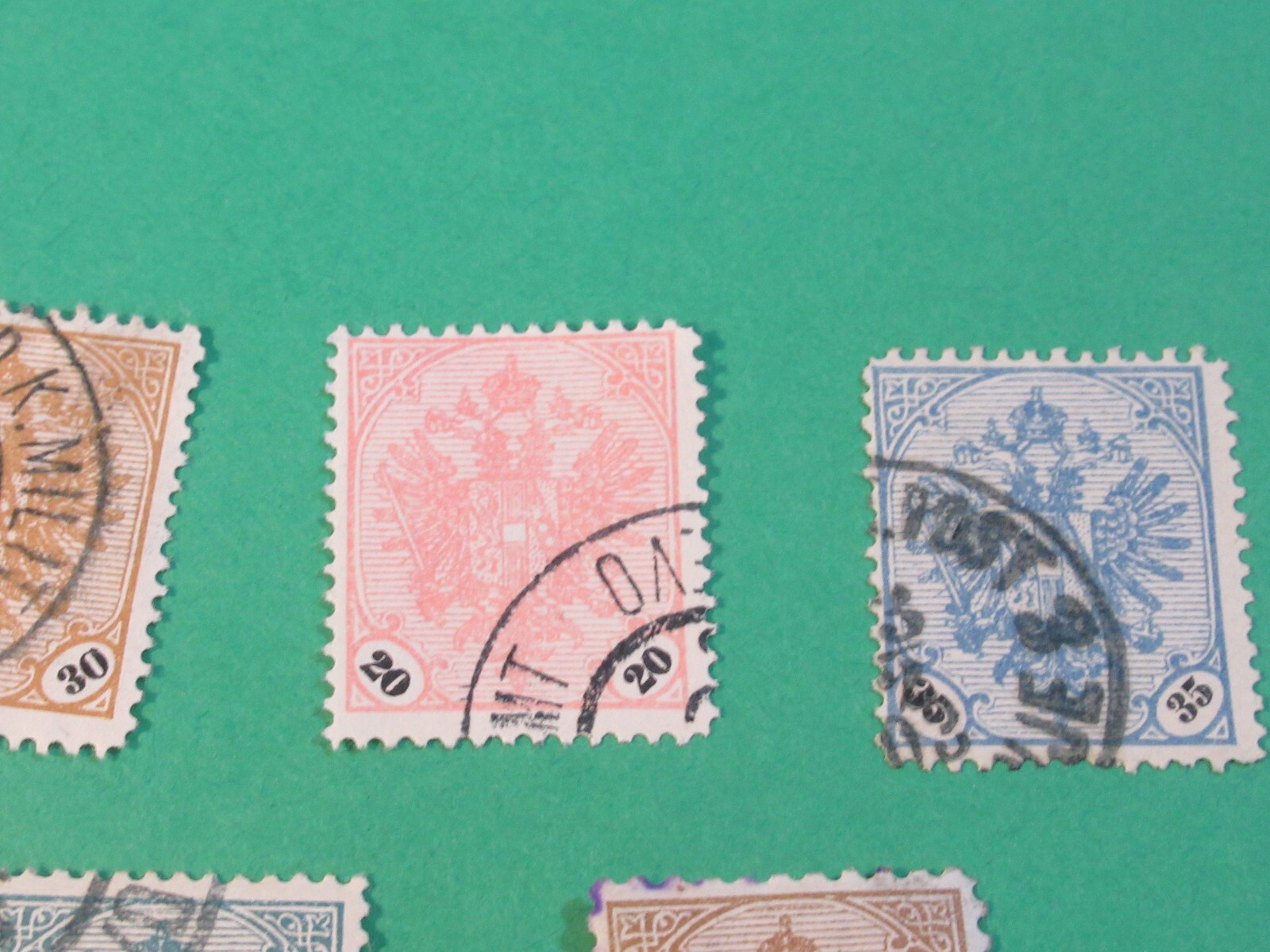 BOSNIEN HERZEGOWINA BOSNIA 5 STAMP LOT USED ISSUED 1879 - 1906 BLACK NUMERIALS