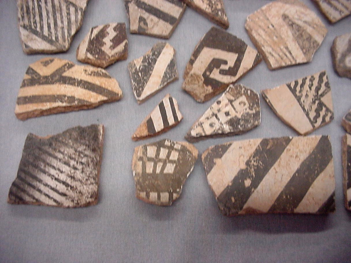 35 Black On White Anasazi Native American Pottery Shards