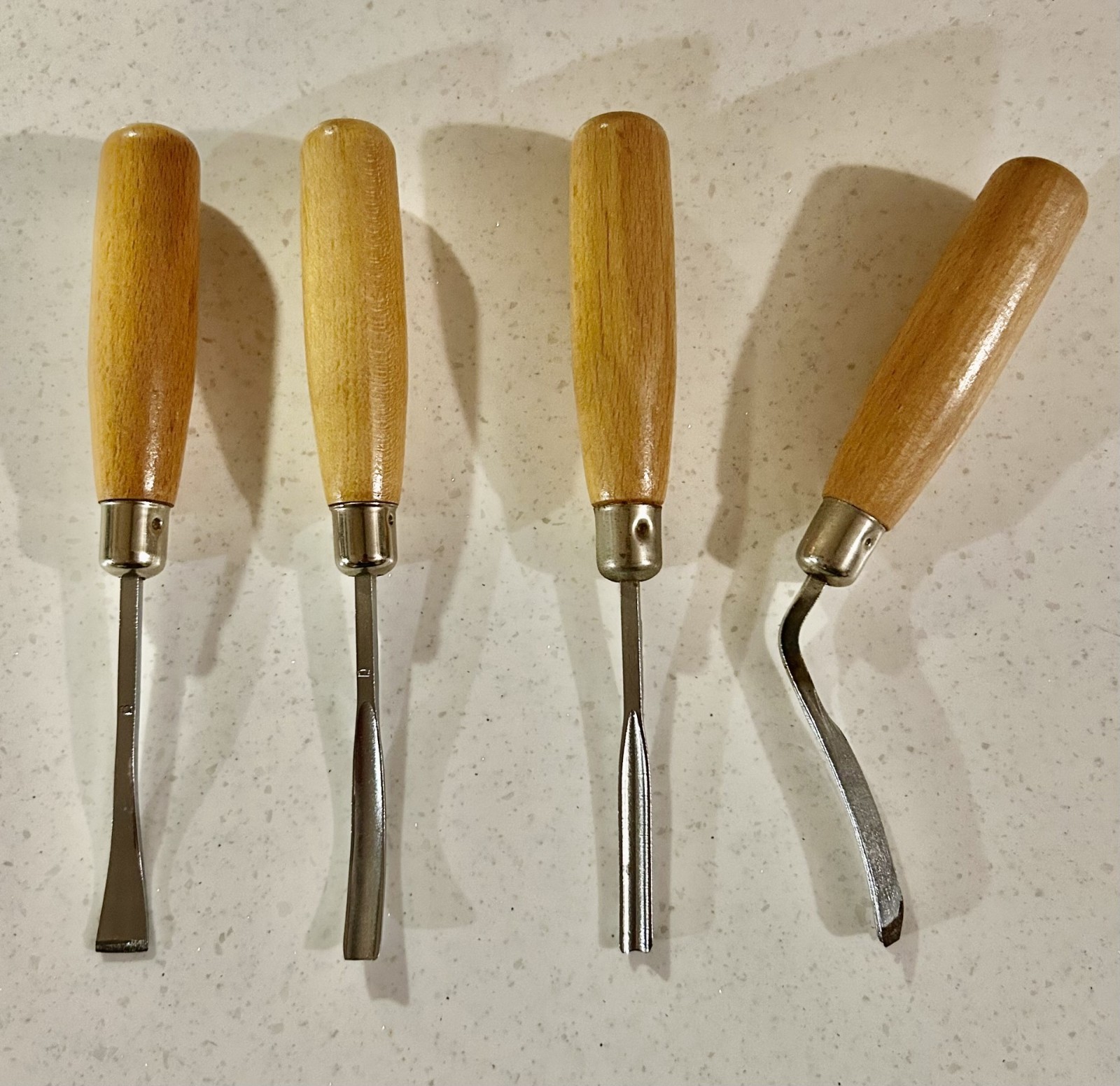 Vintage Doniger Italy Wood Carving Set 16pc Tools Speedball & Denim Roll