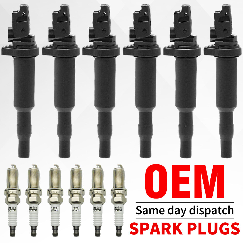 6 Pack Ignition Coil & Spark Plugs for BMW 128i 328i 335i 528i 535i X5 X3 UF592