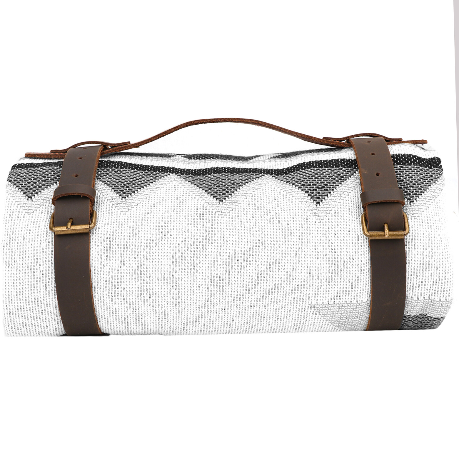 Leather Picnic Motorcycle Blanket Carry Handle Belt Bedroll Strap-Xmas Gift