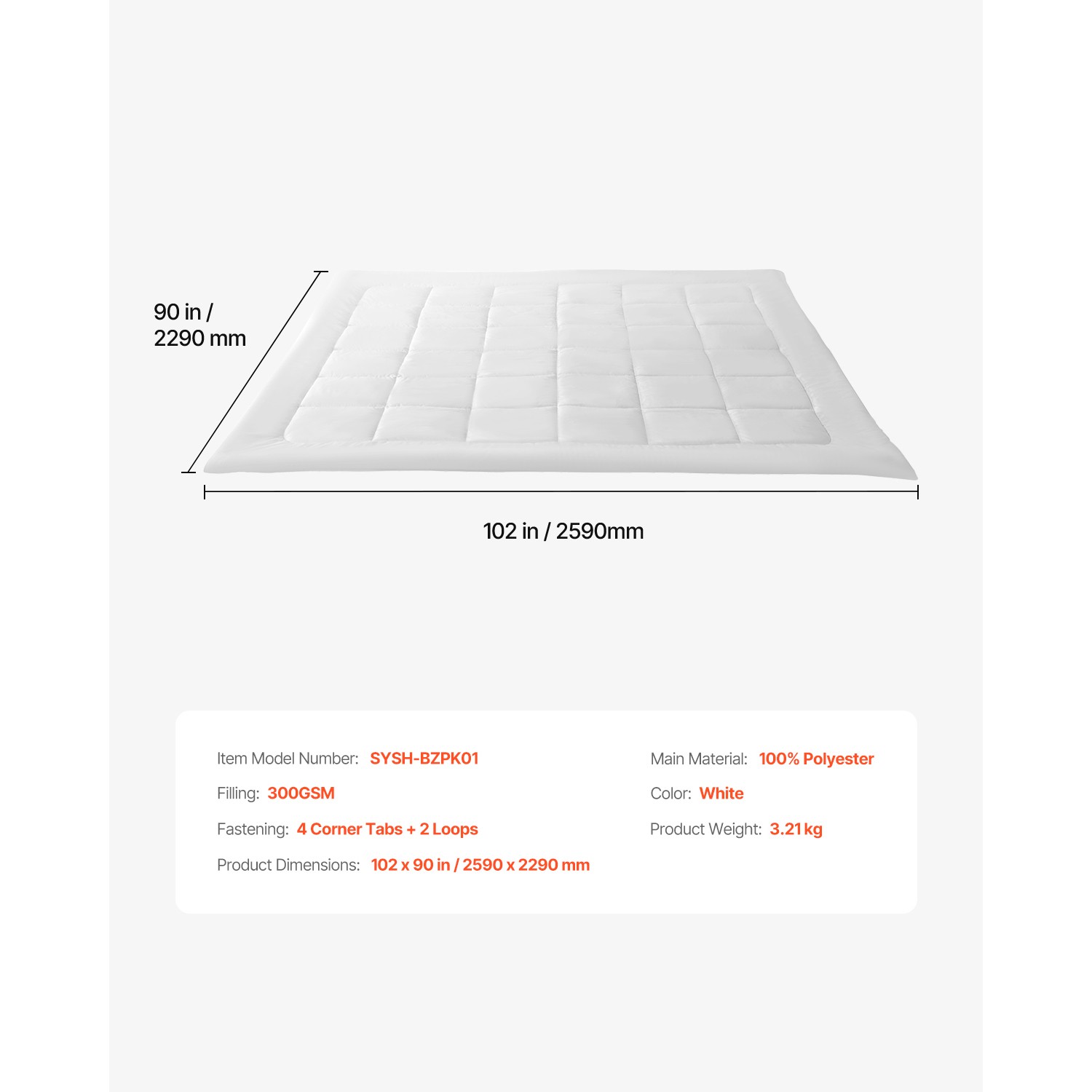 Comforter Duvet Insert 102 x 90 in King Size Down Alternative Comforter 4 Tabs