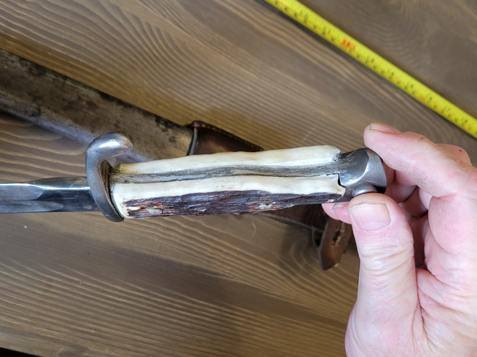 Modified WWI German Stag Handle Mauser Bayonet