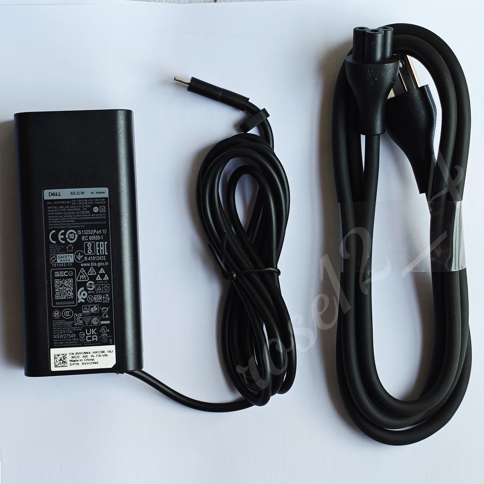 Dell 65W Watt USB-C Type C Laptop Charger AC Power Adapter HA65NM190, DA65NM190