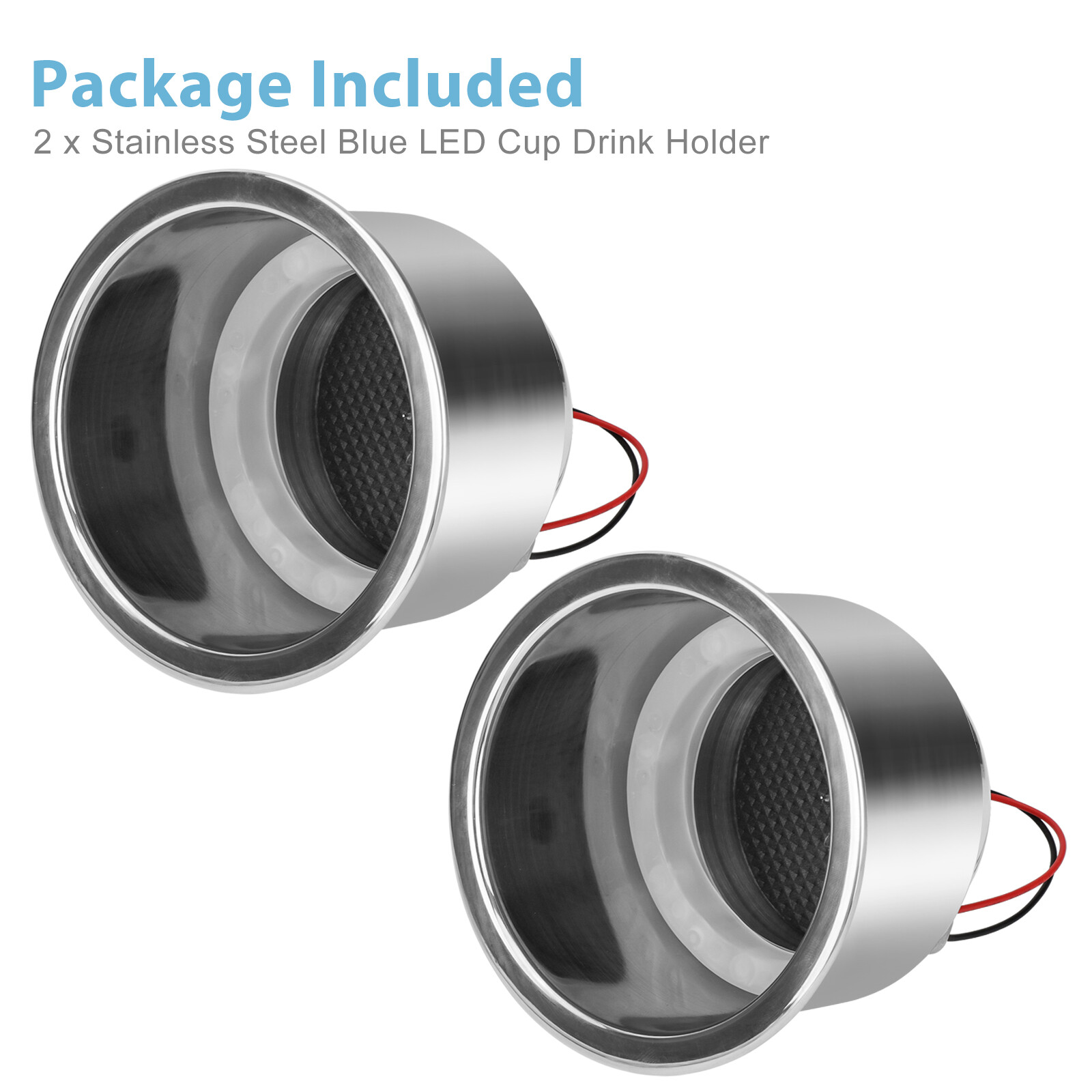 2X Stainless Steel Cup Drink Holder For Marine Boat RV Camper Car Inserts Couch