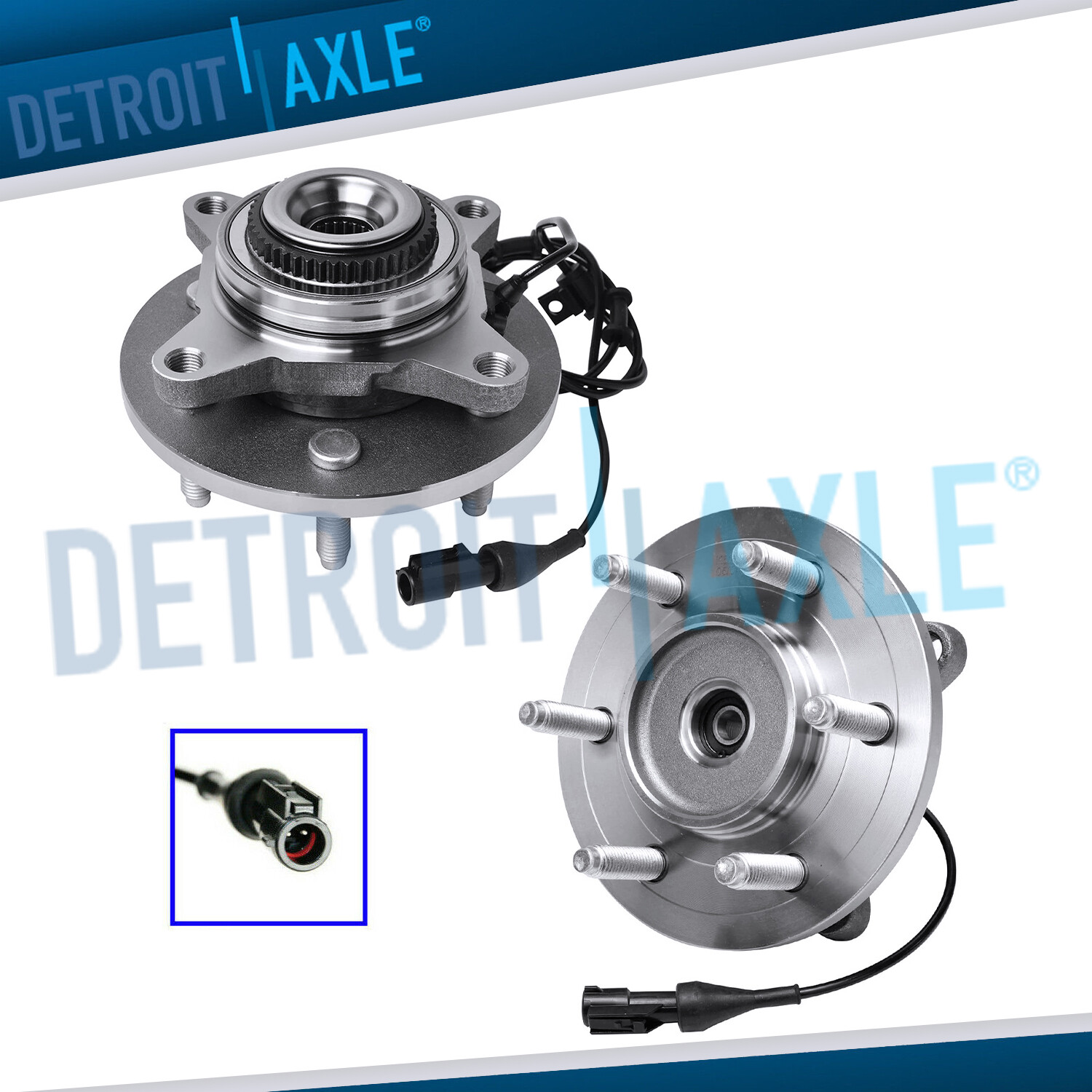 Pair 4WD Front Wheel Hub and Bearings for Ford F-150 Expedition Lincoln Mark LT