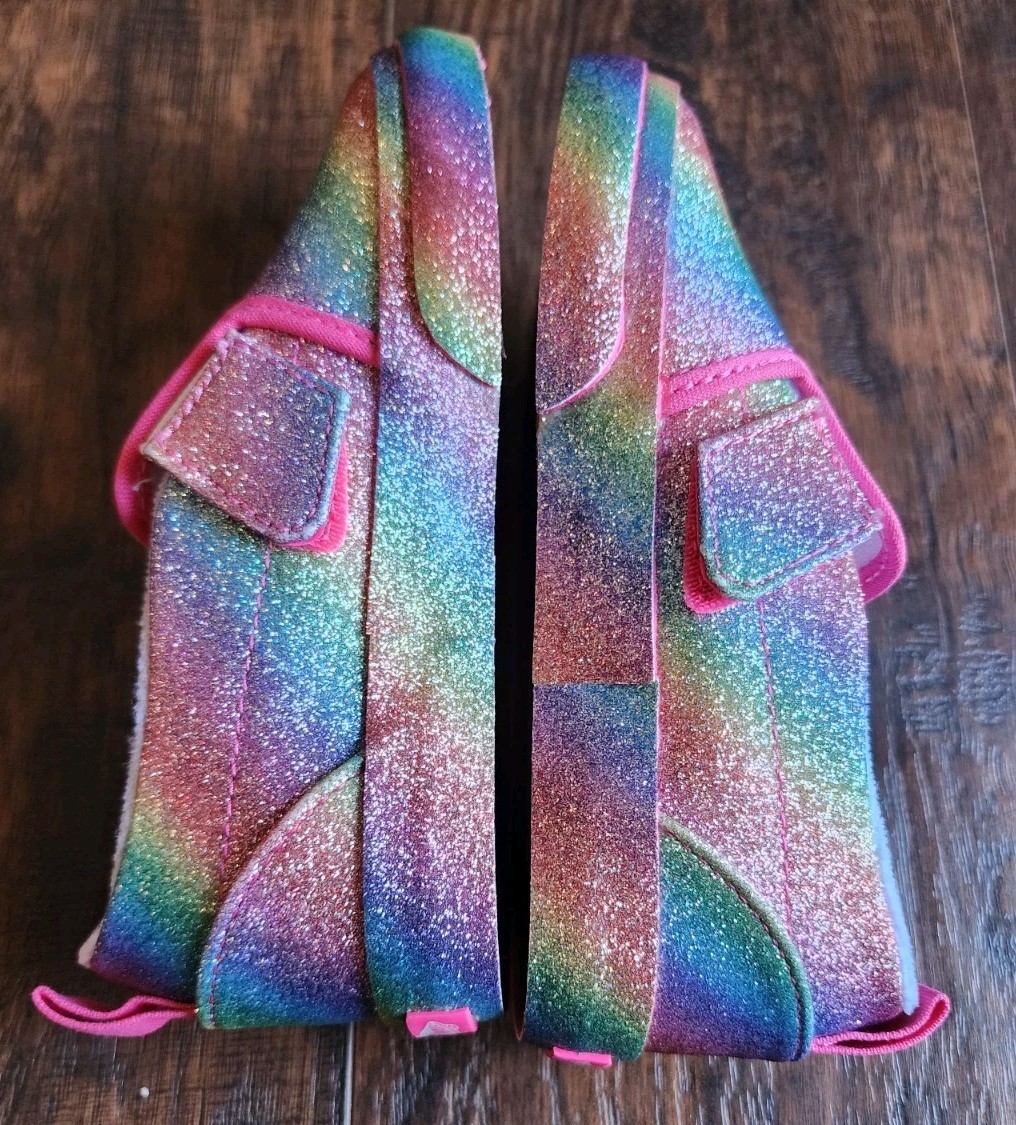 Vans Glitter Rainglow Rainbow Girls Kids Size 10 Toddler Classic Slip On Shoes