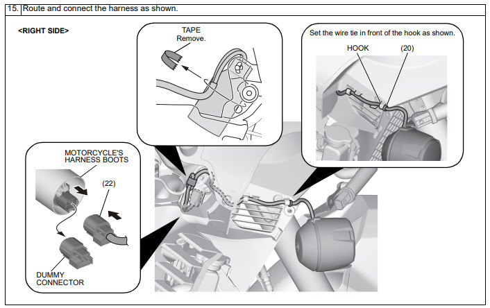 Honda XL750 Transalp Fog light adaptors for Givi Spot lights + SCS coding plug