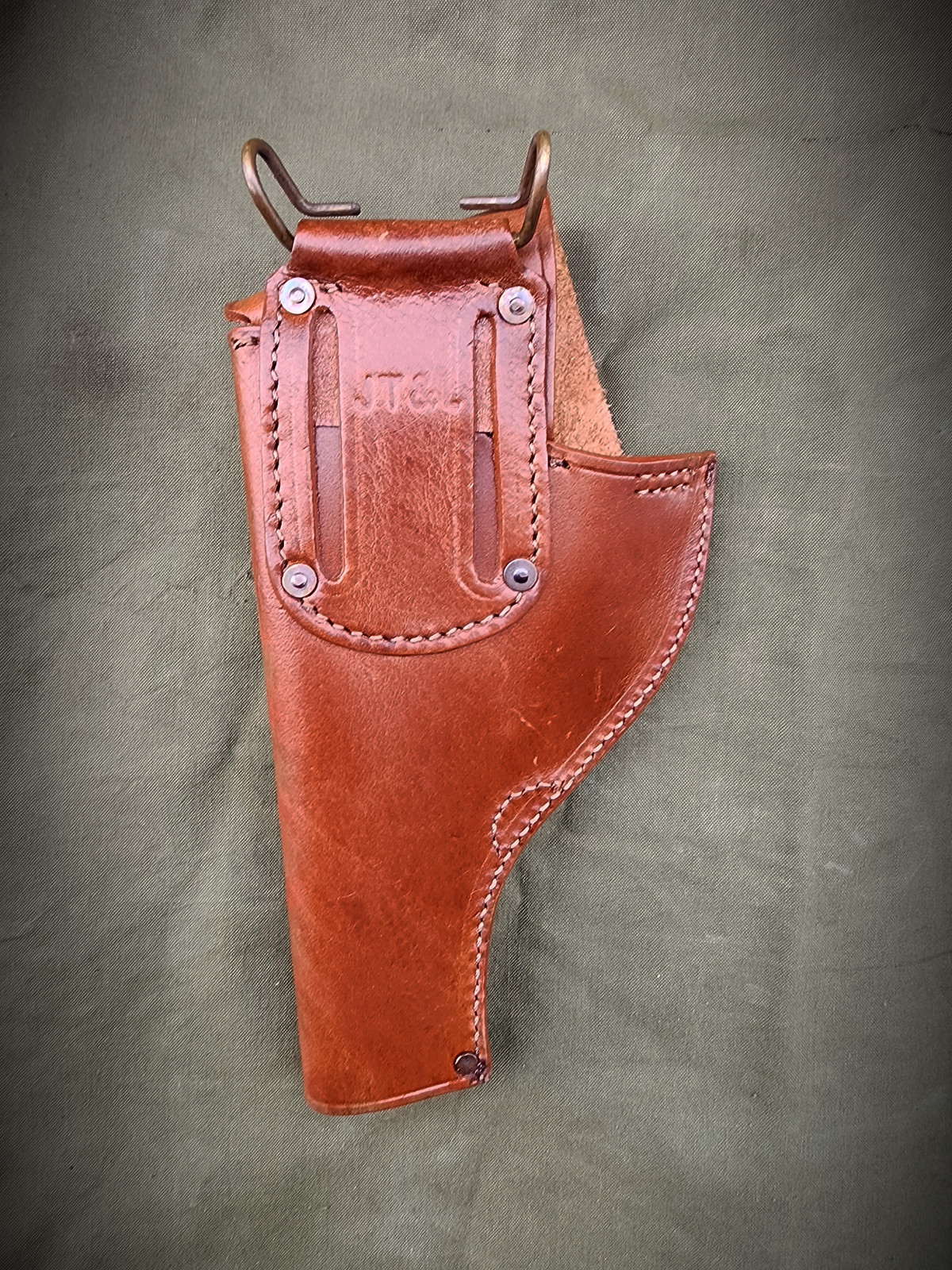 US S&W Victory Model Revolver Holster Brown Leather .38 Special Shell Loops
