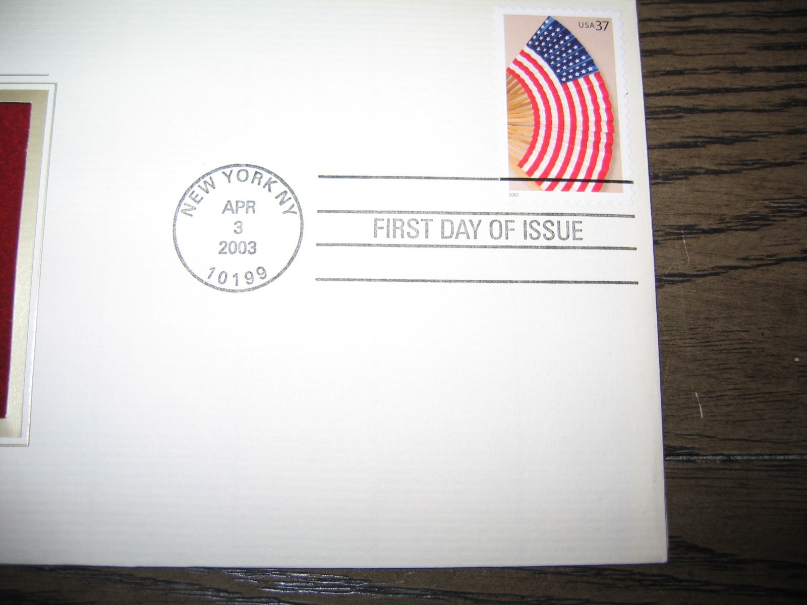 2003 Old Glory Folding Fan US Flag Replica FDC Gold Golden Cover Stamp