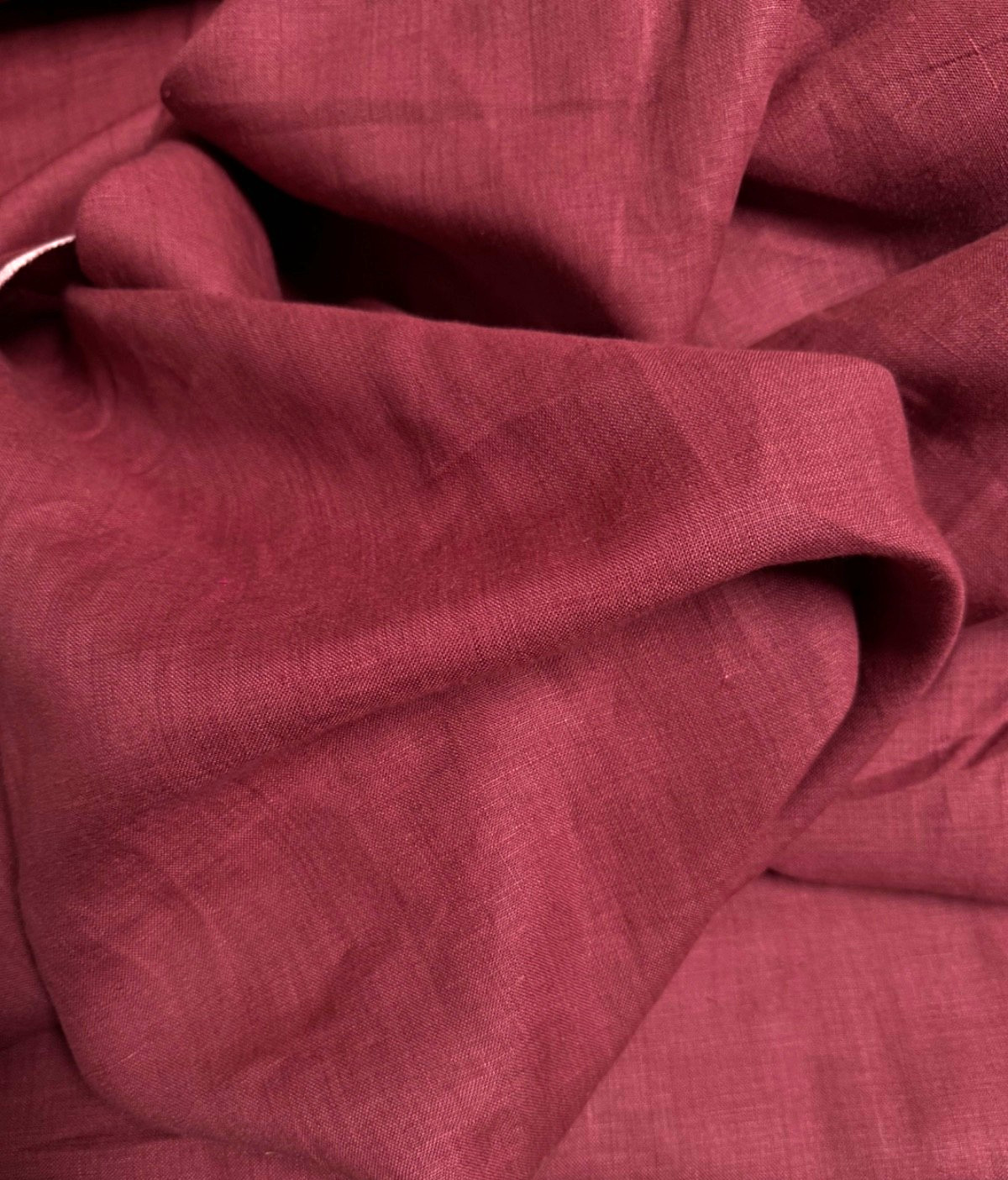 100% Flax Linen Fabric Light to Medium Weight Piece Dyed in Wine Color 57" Wide