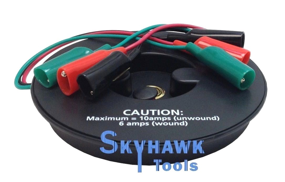3 Wire 18 Gauge 10 Ft Retractable Test Leads Probes in Reel with Alligator Clips