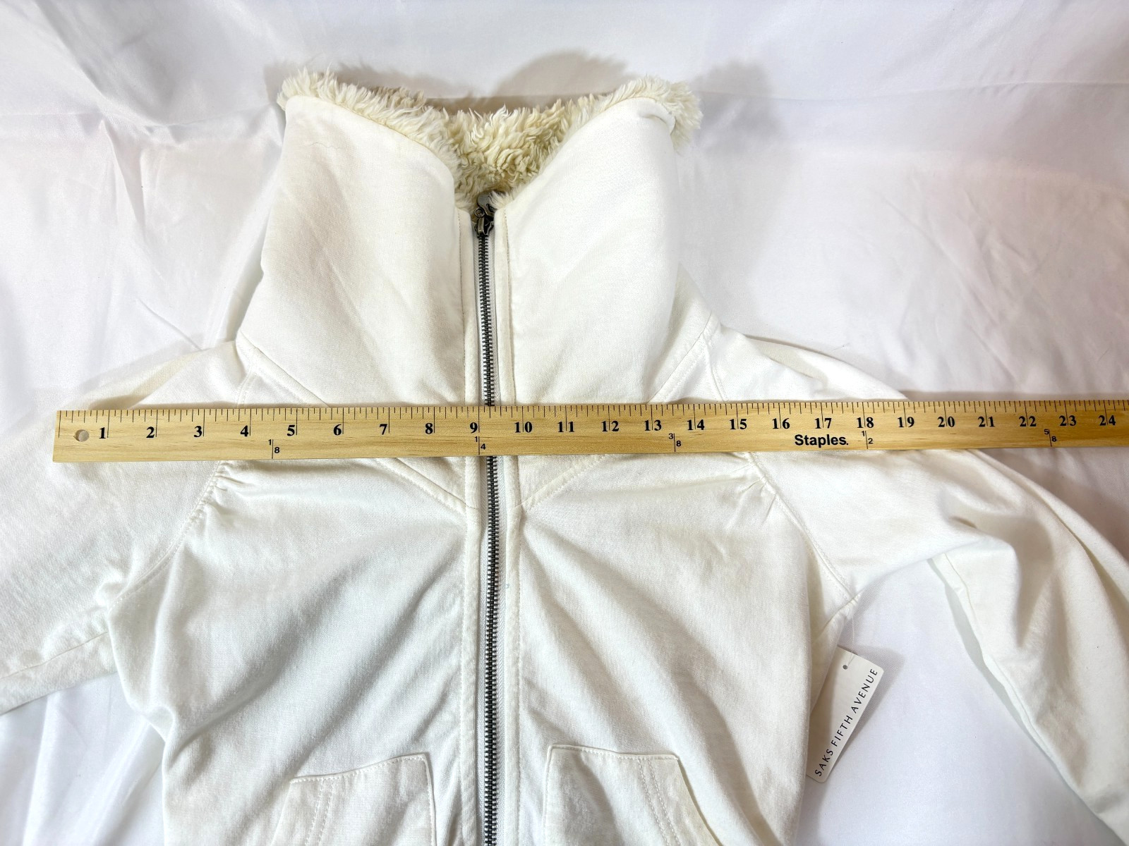 TWISTED HEART BEADED HEART Embroidered Zip Up Faux Fur Trim Hoodie Sz XS NWT