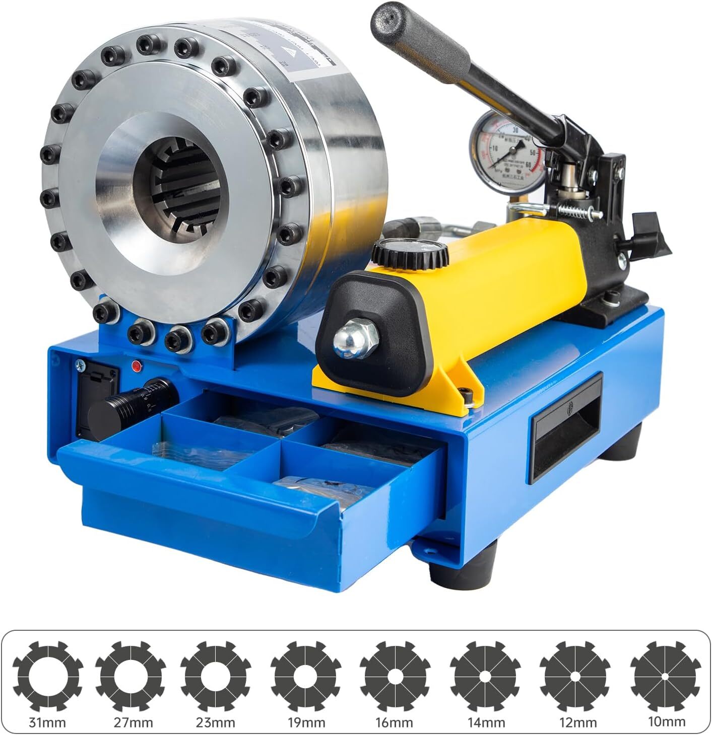 Hydraulic Hose Crimper Pipe Clamping Machine With 8 Sets Dies 10mm-30mm 5600KN