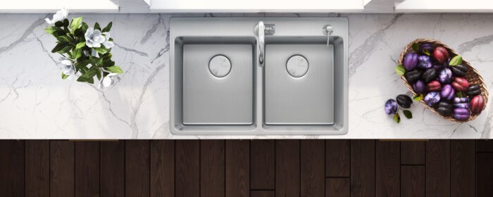 Ruvati 33 x 22 inch Topmount 16 G Double Bowl Kitchen Sink - RVM5150