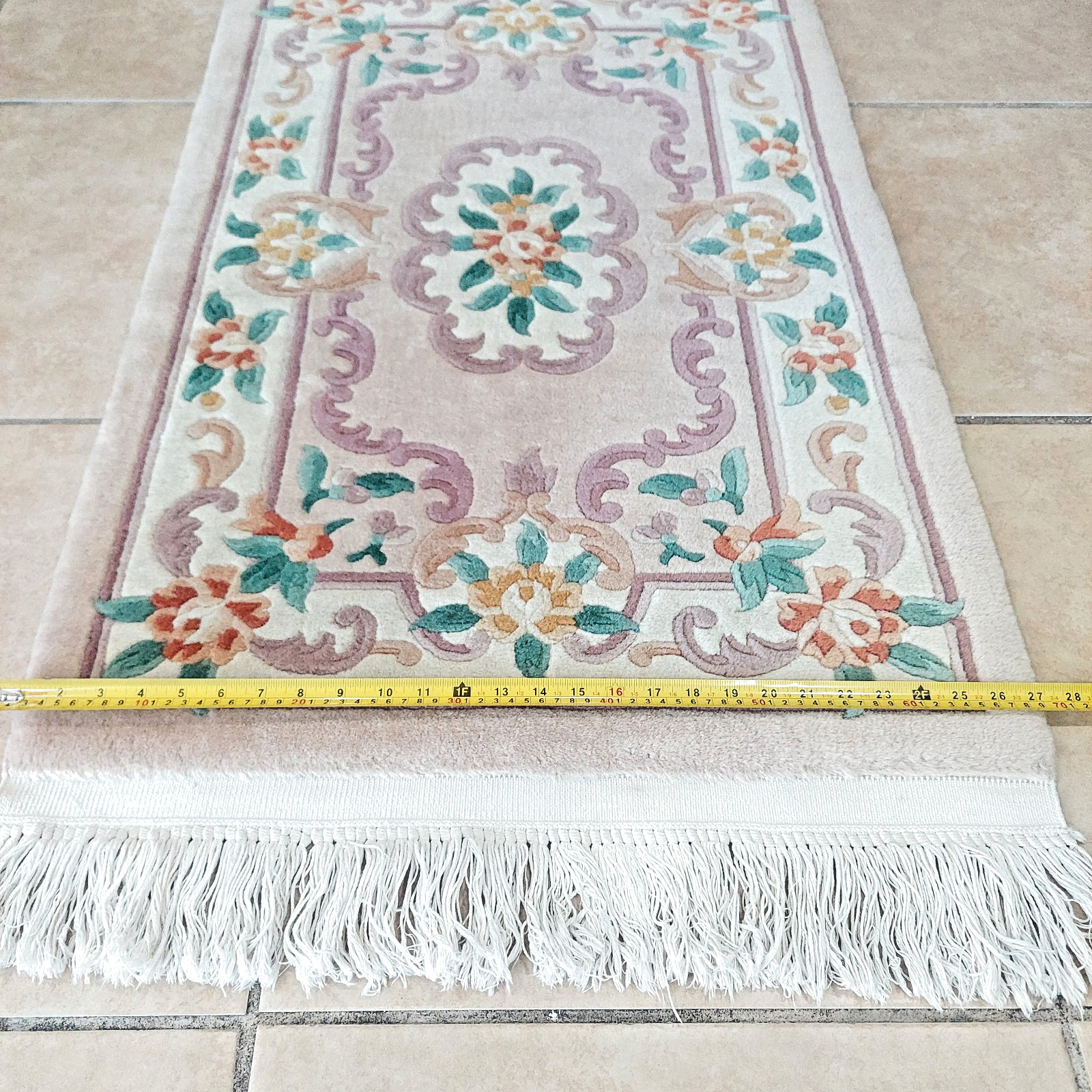 2'3 x 3'6 Chinese Aubusson Medallion Oriental Rug Floor Runner Hand-knotted Wool