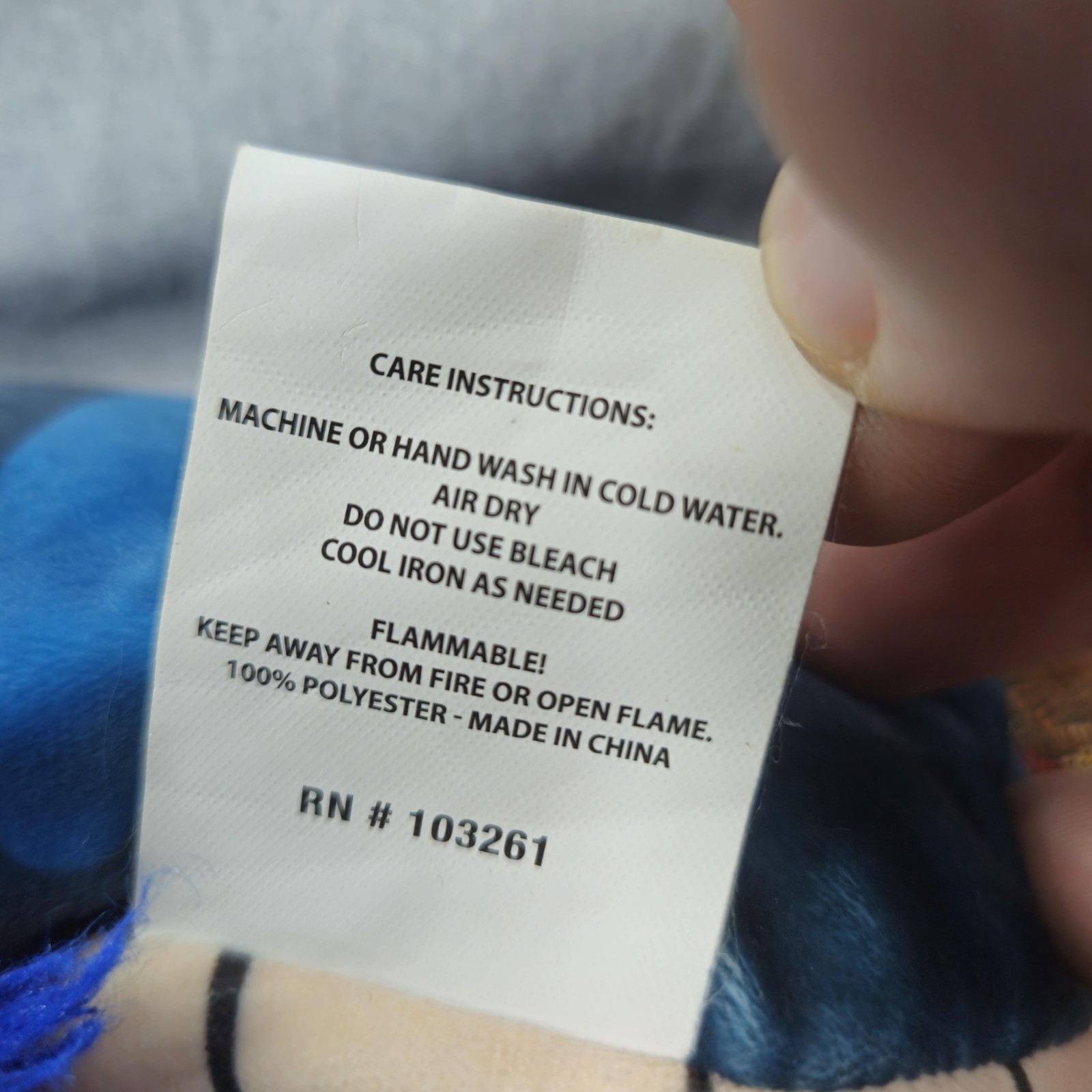 Labyrinth Worm Blue Plush Travel Neck Pillow Zip Up 'Ello William Henson Soft