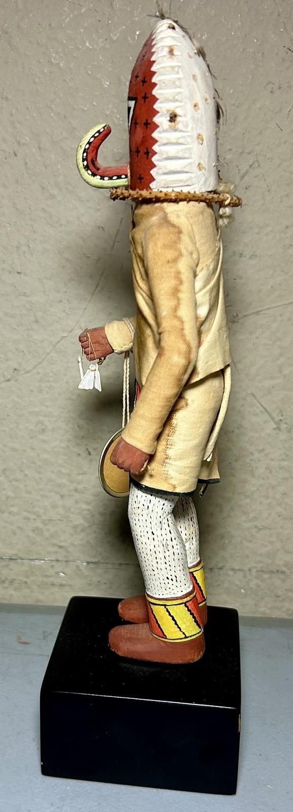 Antique Hopi Kachina Doll Ahola God of Reproduction Tizpro Chief Kataina 9” Tall