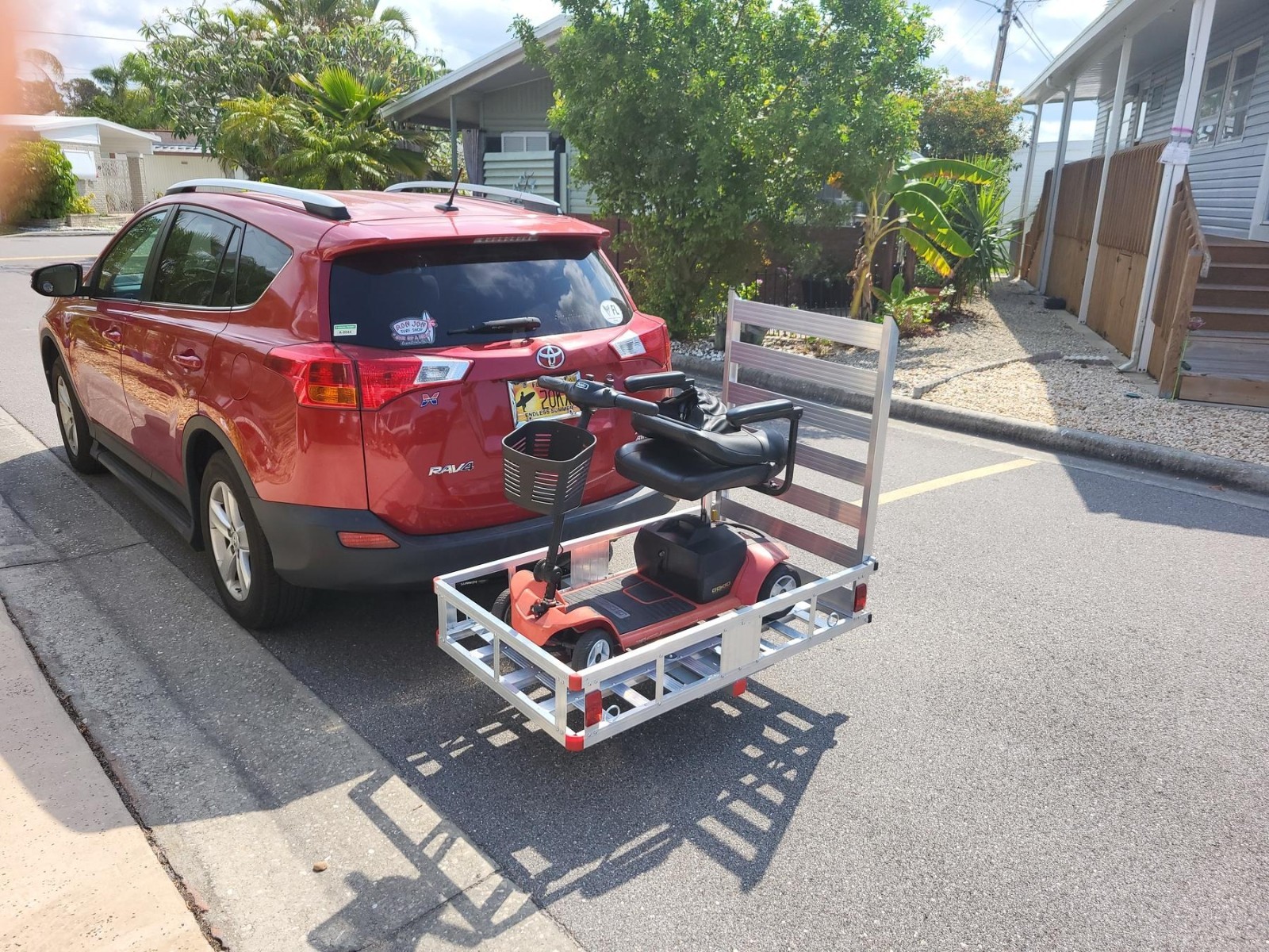 500 lb Aluminum Mobility Scooter Wheelchair Carrier Hitch Ramp Heavy Duty