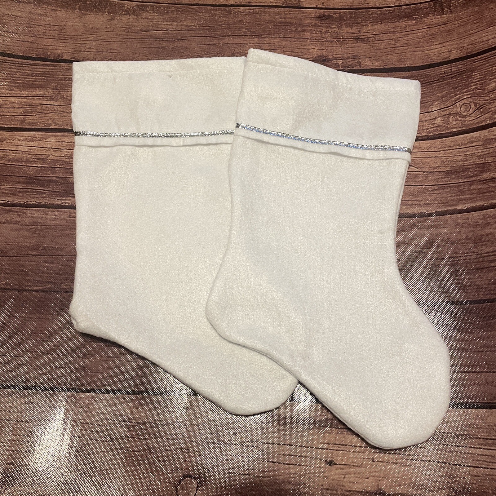 Set of White Christmas Stockings For Crafting DIY