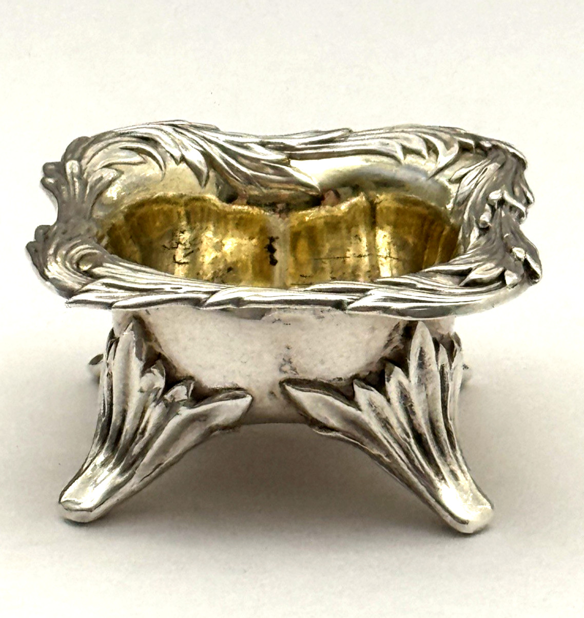 PARIS EXPOSITION Tiffany Chrysanthemum Sterling  Silver OPEN SALT