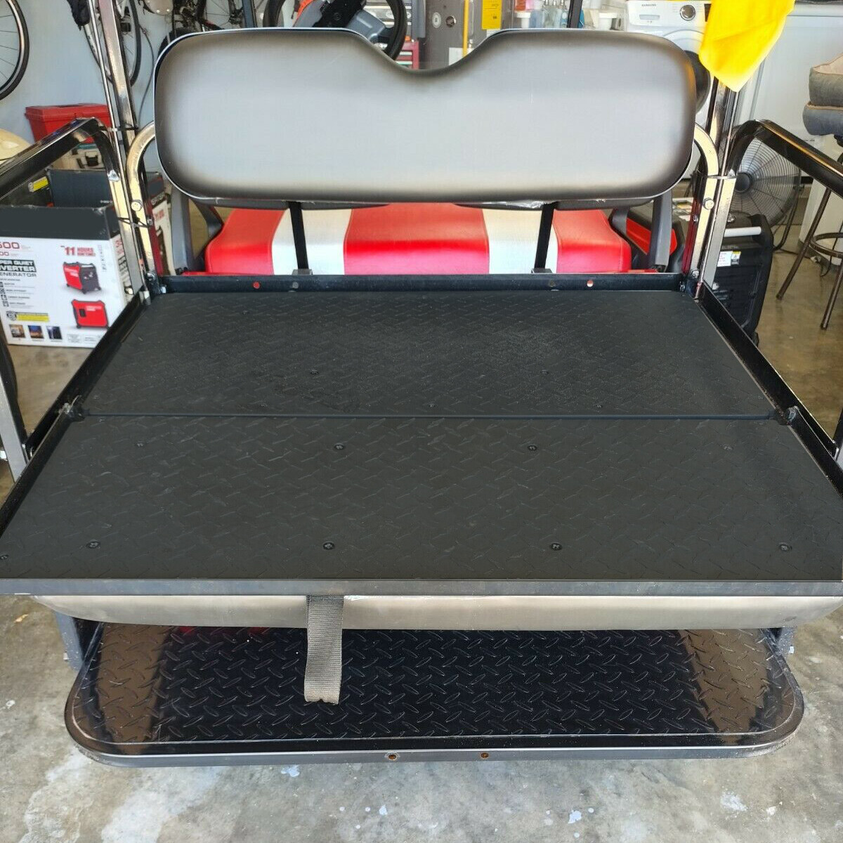 Fits Club Car DS Golf Cart 2000-2013 Black Flip Folding Rear Back Seat Kit