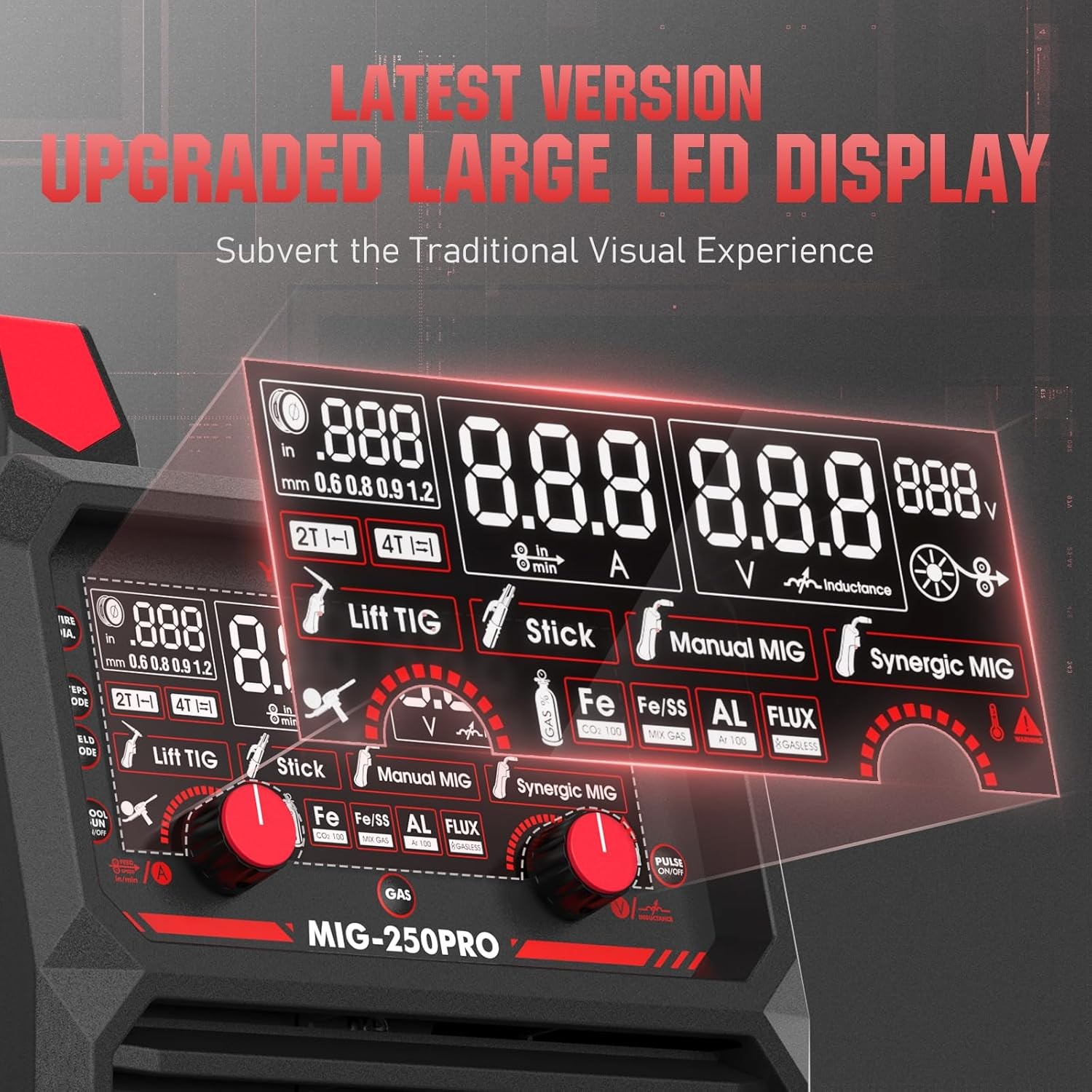 MIG Welder 250PRO YESWELDER, Multi-Process, Digital Display, Dual Voltage