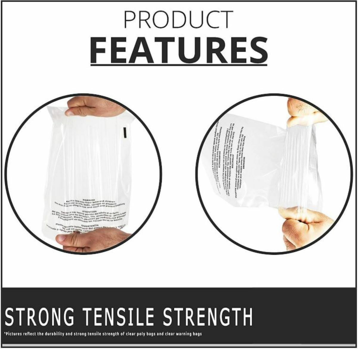 Resealable Suffocation Warning Bags 1.5mil - 6x9 8x10 9x12 10x13 12x15 18x24