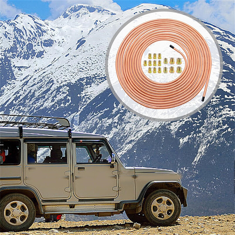 Copper Nickel Brake Line Tubing Kit 3/16 OD 25 Ft Coil Roll all Size Fittings